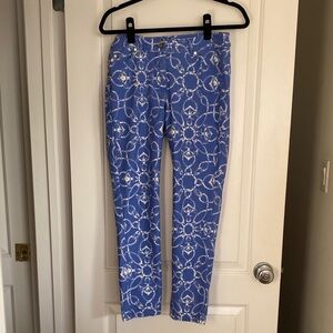 J. McLaughlin Nautical Lexi Jeans Nautical Rope and Anchor Print Size 4